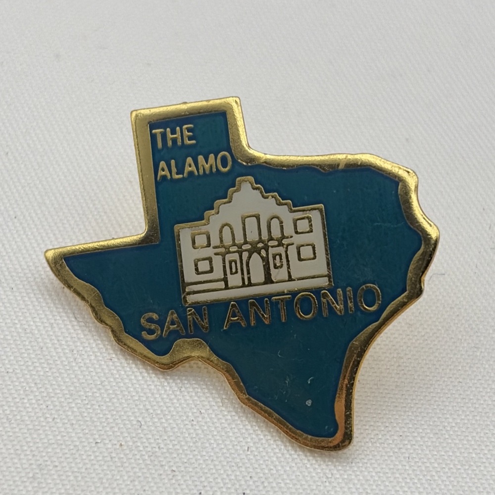 The Alamo San Antonio Texas State Outline Lapel Hat Pin